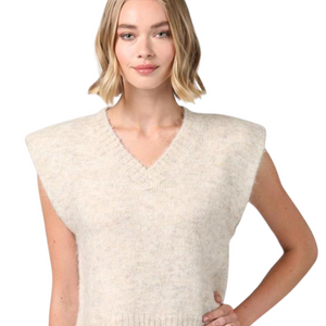 Fate Knitted Heather Ivory Vest