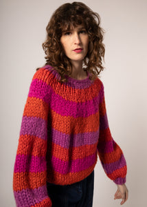 FRNCH Rouge Nermin Hand Made Striped Sweater