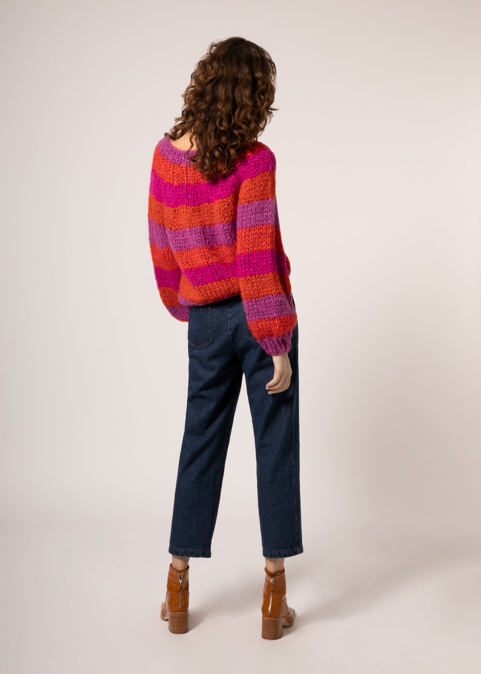 FRNCH Rouge Nermin Hand Made Striped Sweater